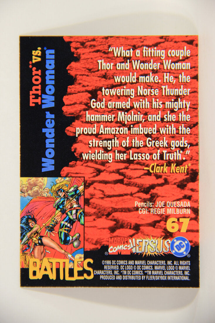 DC Versus Marvel Comics 1995 Trading Card #67 Thor Vs Wonder Woman ENG L006442