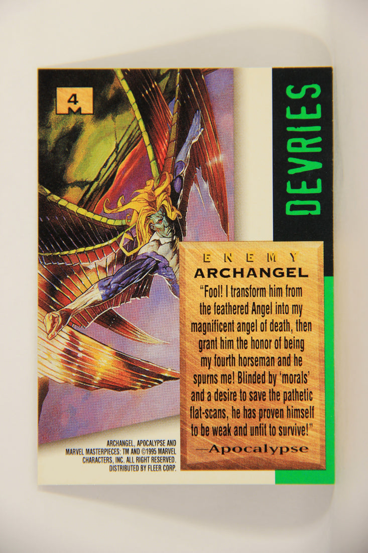 Marvel Masterpieces 1995 Trading Card #4 Archangel ENG Fleer L006943