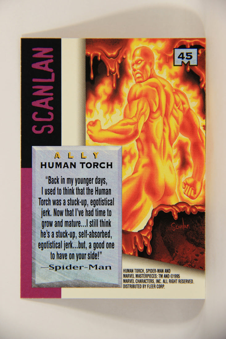 Marvel Masterpieces 1995 Trading Card #45 Human Torch ENG Fleer L006984