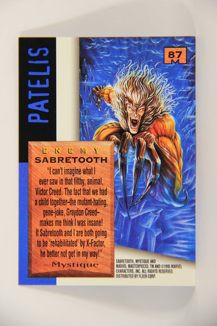 Marvel Masterpieces 1995 Trading Card #87 Sabretooth ENG Fleer L007026