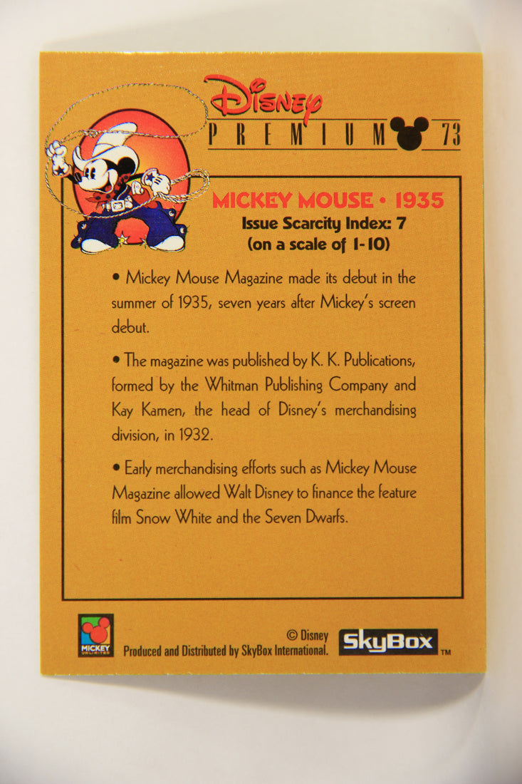 Disney Premium 1995 Trading Card #73 Mickey Mouse 1935 L007256