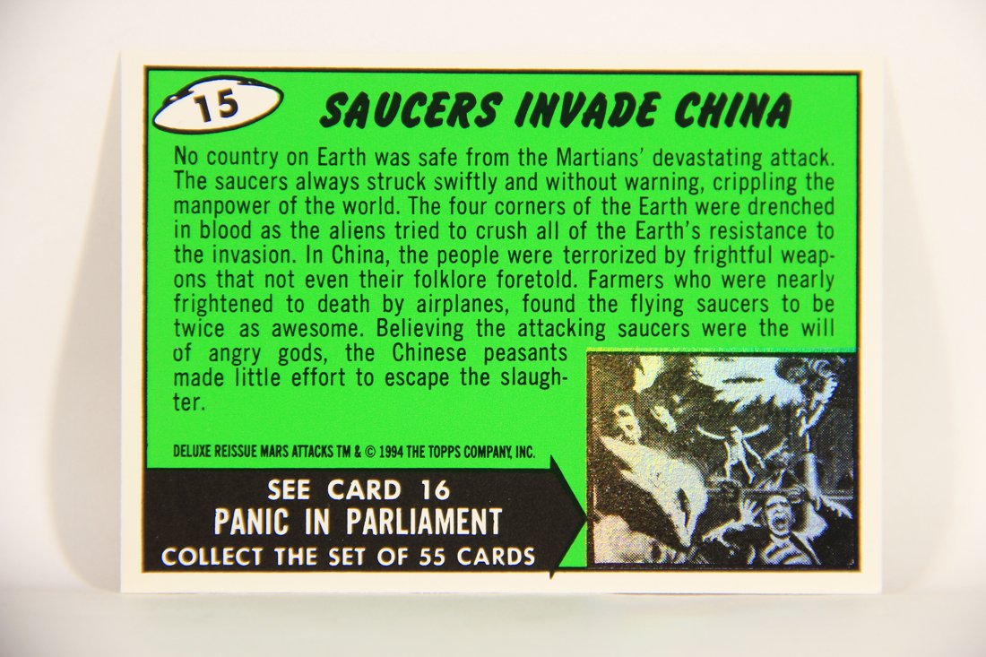 Mars Attacks 1994 Topps Trading Card #15 Saucers Invade China ENG Artwork L007278