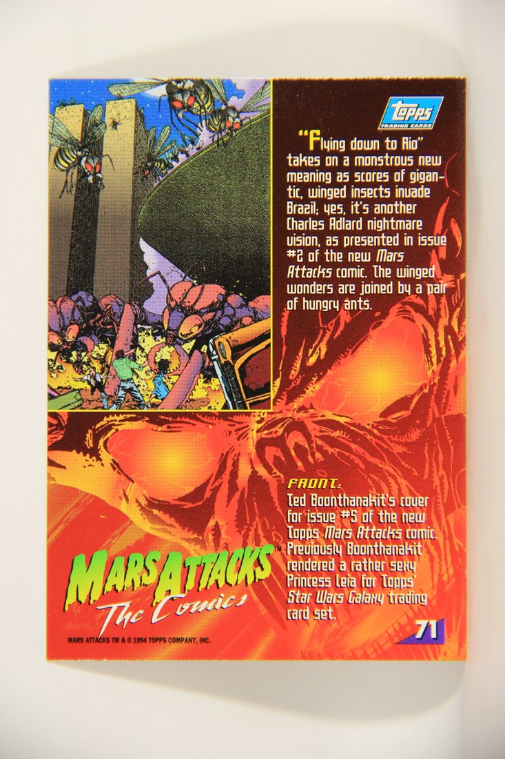 Mars Attacks 1994 Topps Trading Card #71 The Comics Issue Cover #5 ENG Artwork L007334