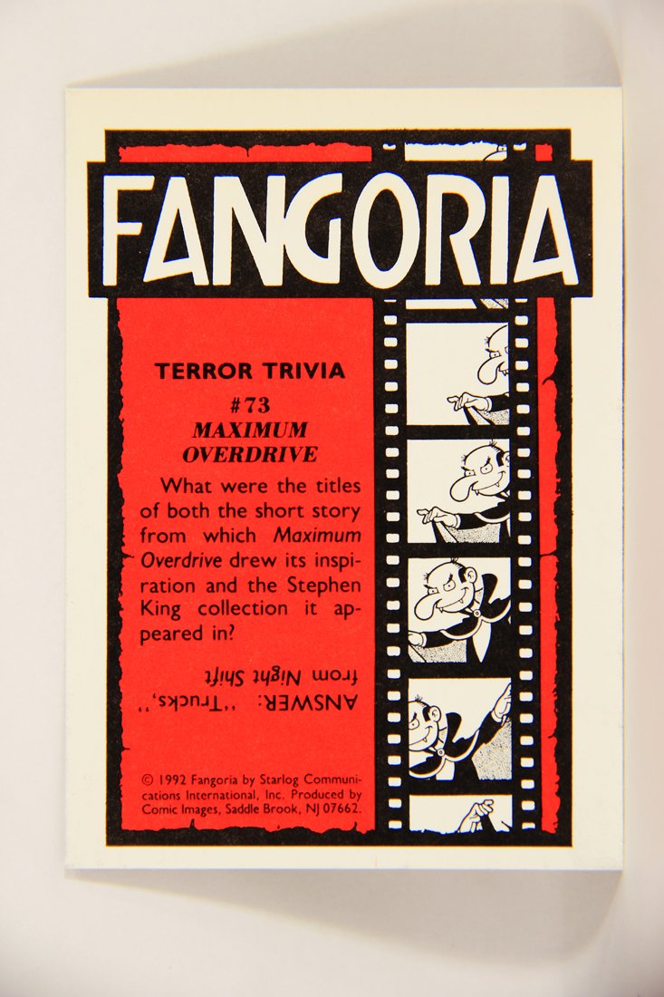 Fangoria Magazine Cover 1992 Trading Card #73 Maximum Overdrive - Poltergeist II ENG L007551