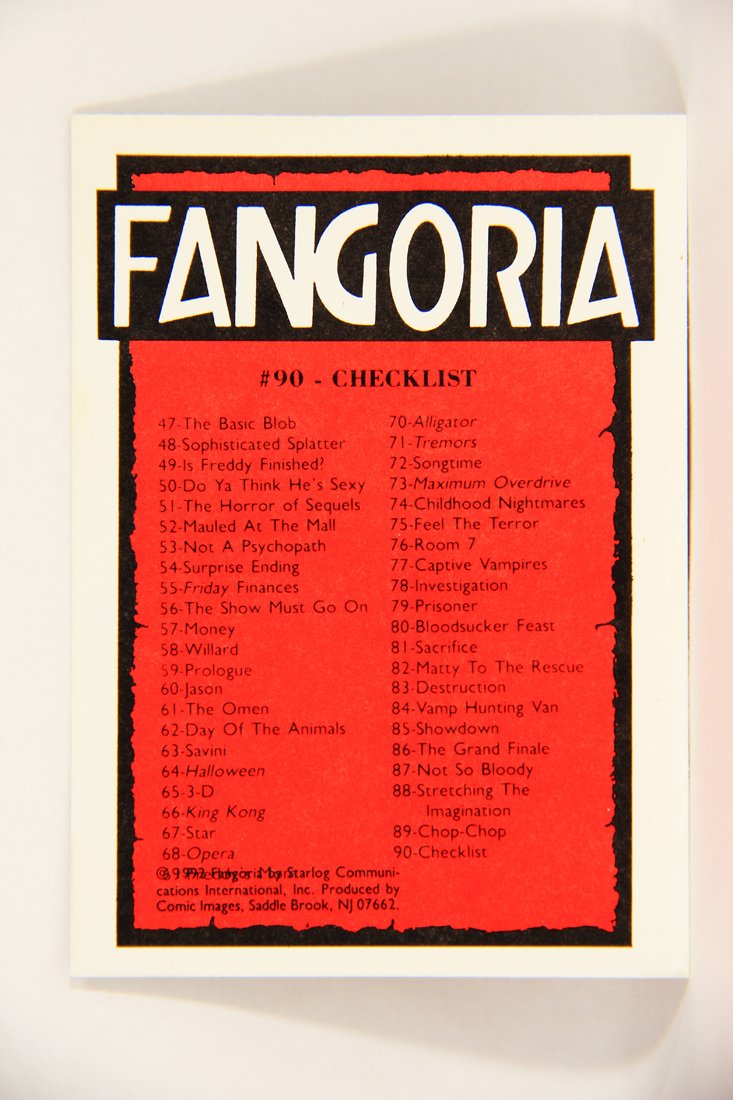 Fangoria Magazine Cover 1992 Trading Card #90 Checklist ENG L007568