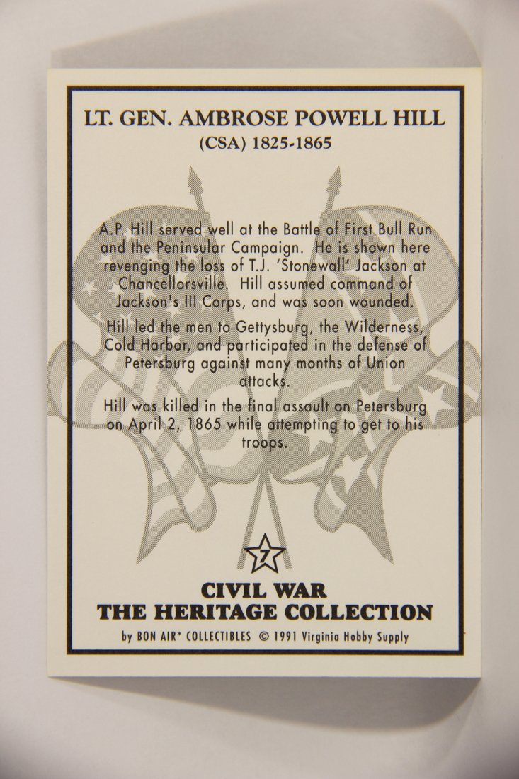 The Civil War Heritage Collection 1991 Trading Card #7 Lieutenant General Ambrose Powell Hill L007985