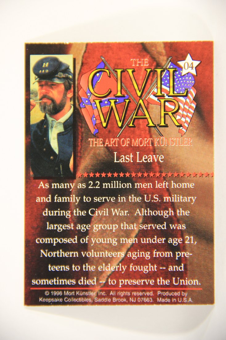 The Civil War The Art Of Mort Künstler 1996 Trading Card #4 Last Leave L008002