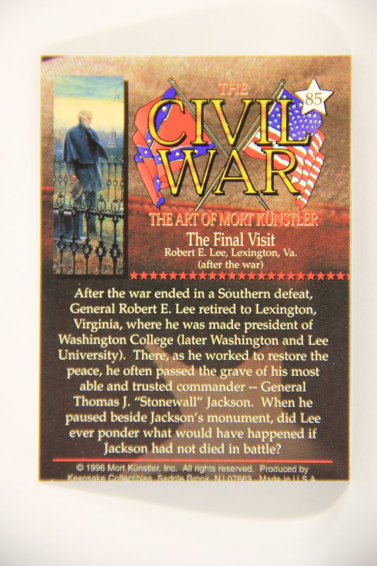 The Civil War The Art Of Mort Künstler 1996 Trading Card #85 The Final Visit Gen. Edward Lee L008083