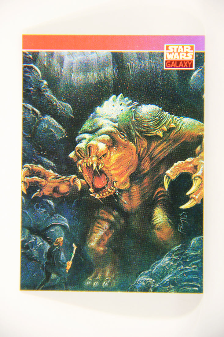 Star Wars Galaxy 1993 Topps Card #117 Luke And The Rancor Artwork ENG L008252