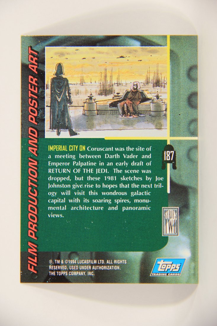 Star Wars Galaxy 1994 Topps Trading Card #187 Imperial City Imperial Shuttle Artwork ENG L008300