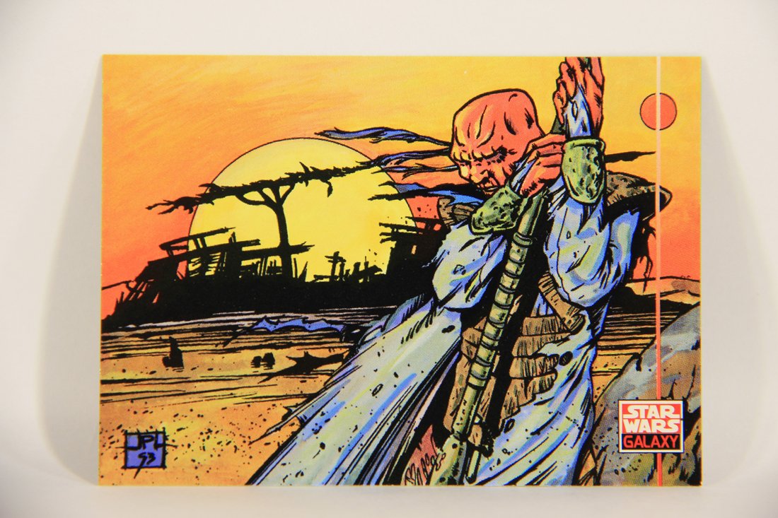 Star Wars Galaxy 1994 Topps Trading Card #245 Sail Barge Battle Weequay Skiff Artwork ENG L008354