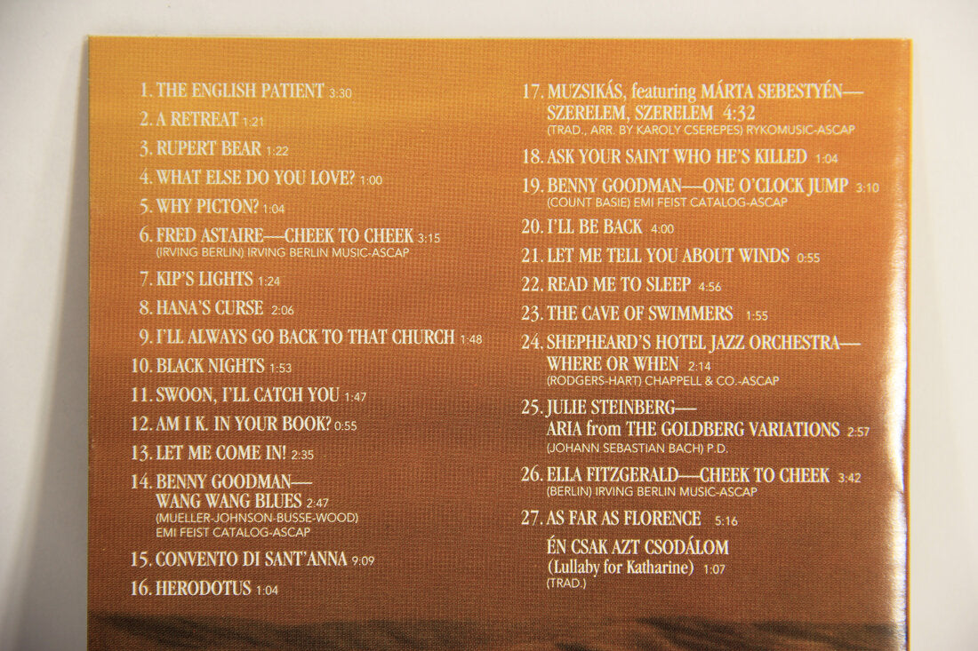 The English Patient Soundtrack 1996 OST Gabriel Yared And Various Artists Canada L008587