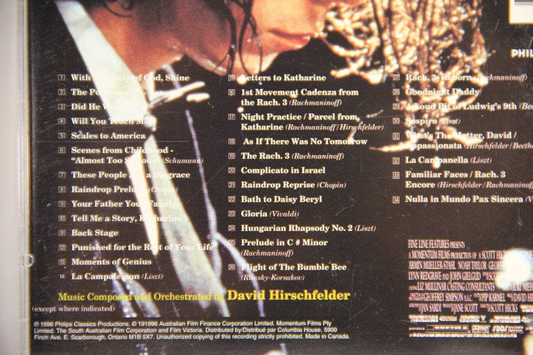 Shine Soundtrack 1996 OST David Hirschfelder Canada L008610