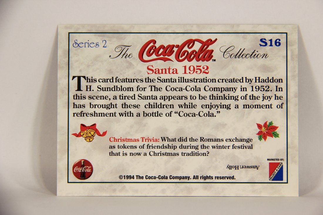 Coca-Cola Collection 1994 Trading Card #S-16 Santa 1952 Chase Card L008626