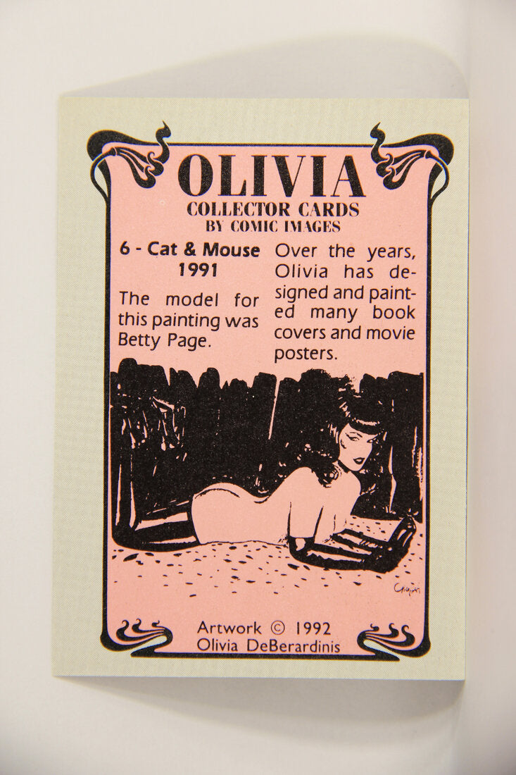 Olivia De Berardinis 1992 Trading Card #6 Cat And Mouse 1991 ENG Pin-Up Art L008645