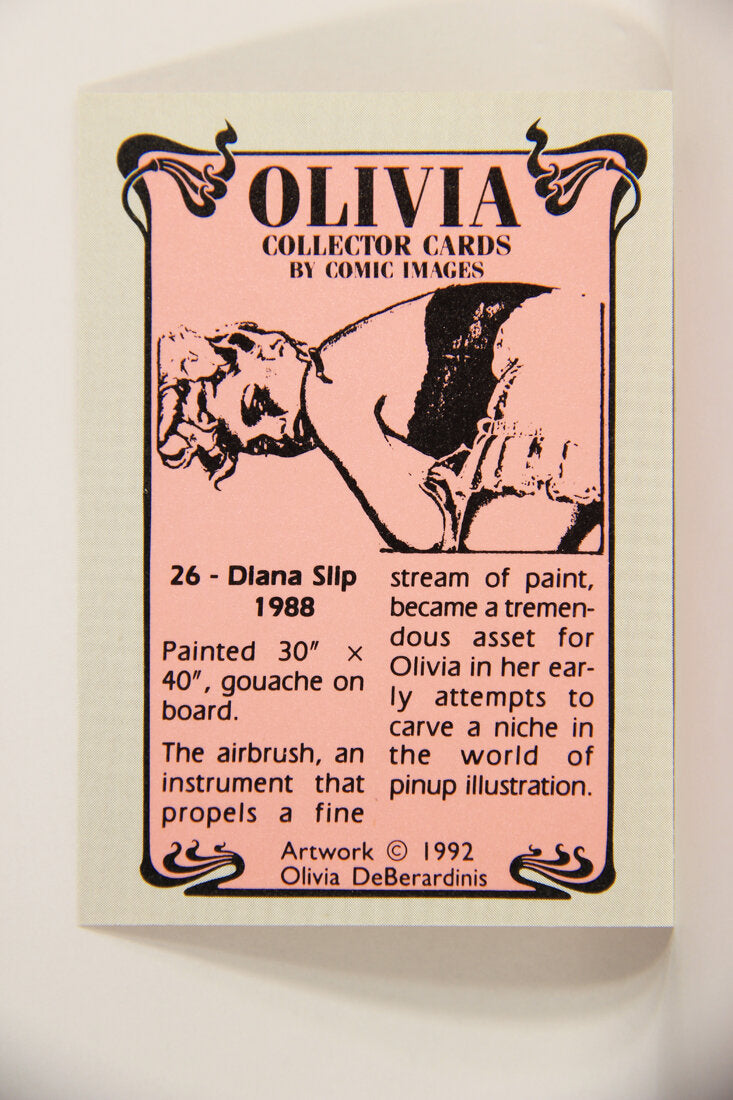Olivia De Berardinis 1992 Trading Card #26 Diana Slip 1988 ENG Pin-Up Art L008665