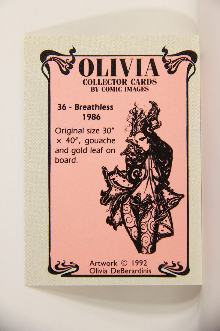 Olivia De Berardinis 1992 Trading Card #36 Breathless 1986 ENG Pin-Up Art L008675