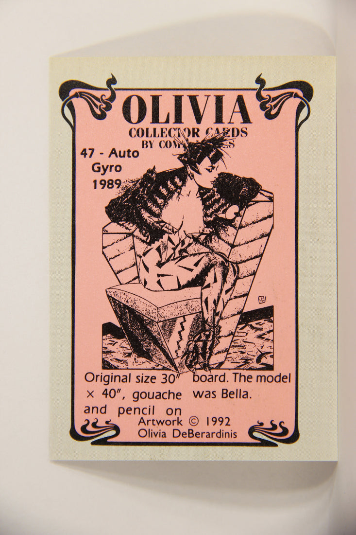 Olivia De Berardinis 1992 Trading Card #47 Auto Gyro 1989 ENG Pin-Up Art L008686