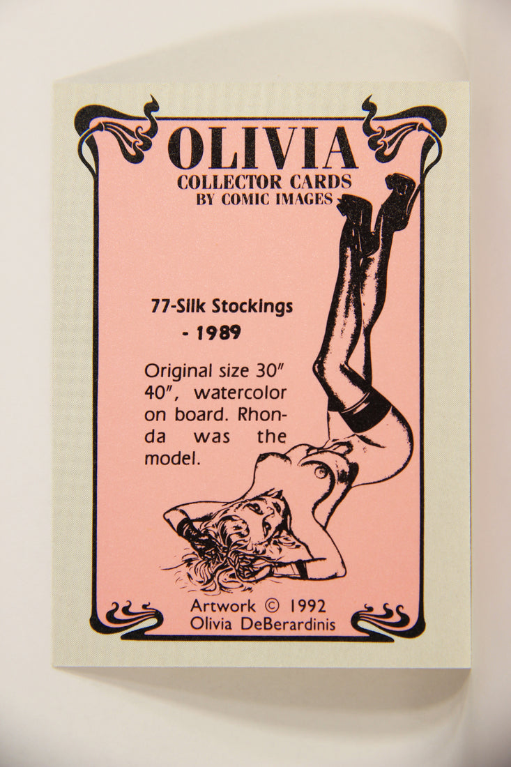 Olivia De Berardinis 1992 Trading Card #77 Silk Stocking 1989 ENG Pin-Up Art L008716