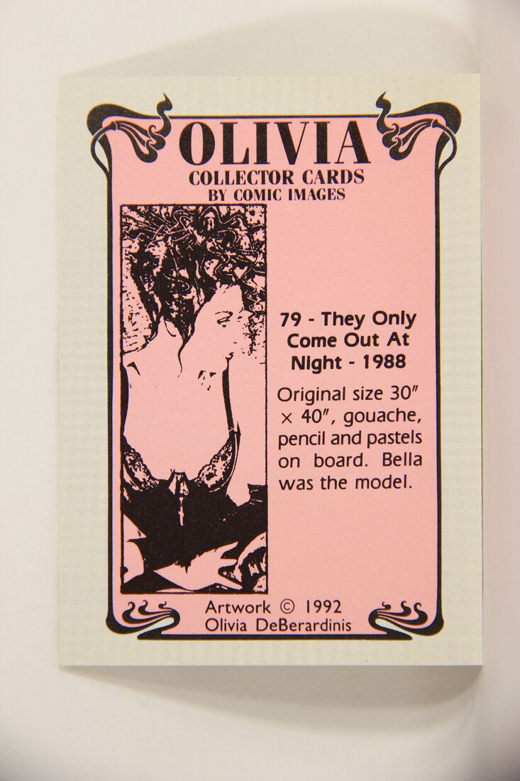 Olivia De Berardinis 1992 Trading Card #79 They Only Come Out At Night 1988 ENG Pin-Up Art L008718