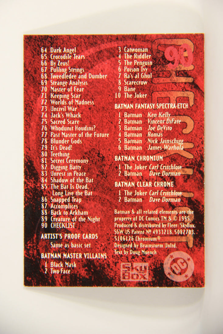 Batman Master Series 1995 Trading Card #90 Checklist ENG L008819