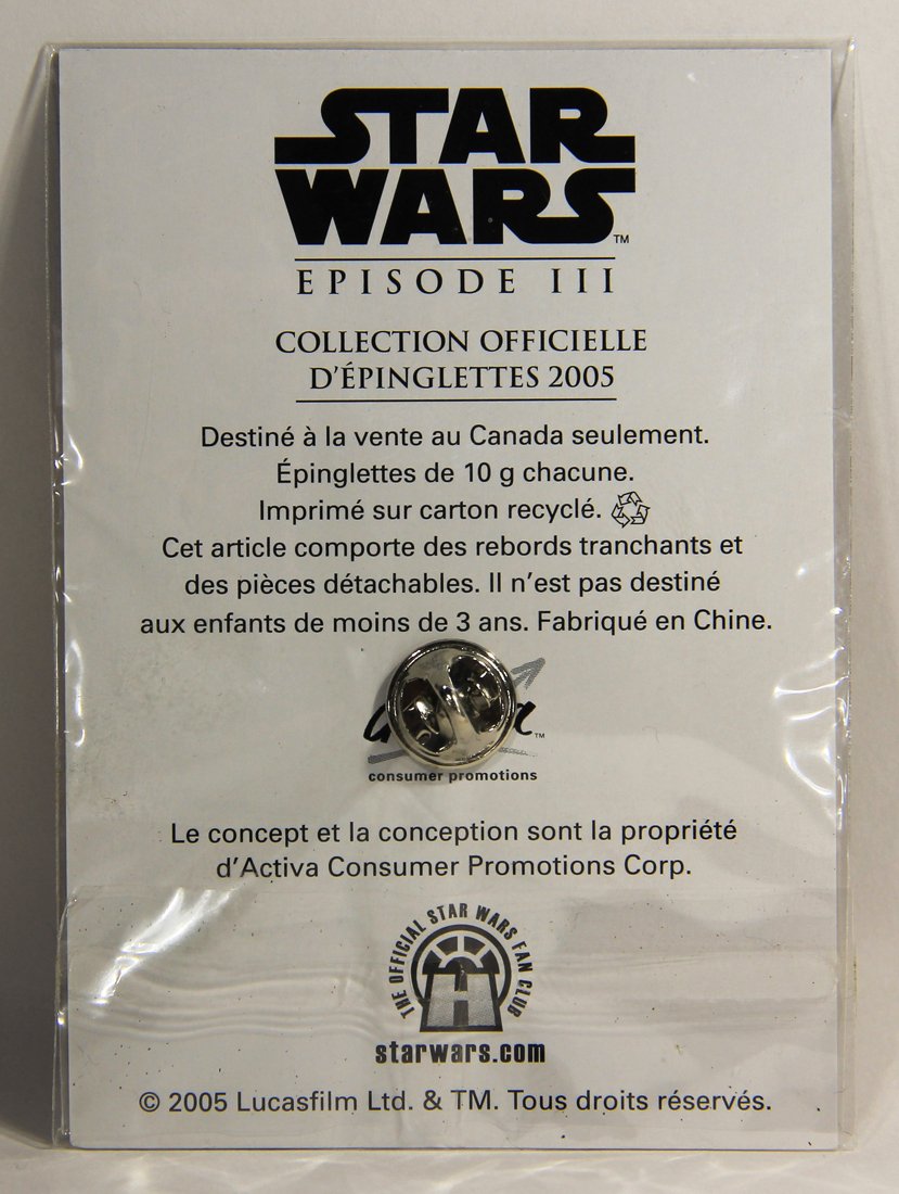 Star Wars Han Solo 2005 Canadian French Lapel Pin Revenge Of The Sith New Sealed L008942