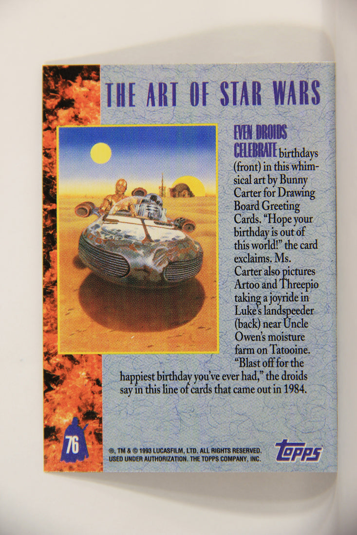Star Wars Galaxy 1993 Topps Card #76 Even Droids Celebrate Artwork ENG L009310