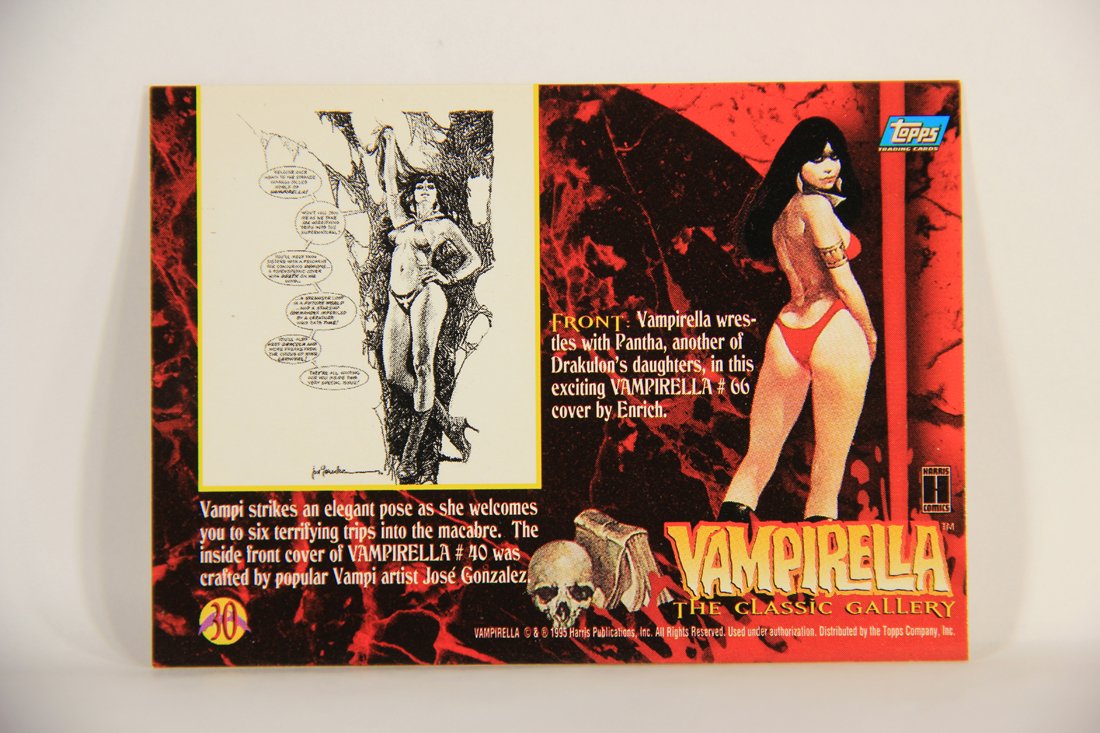 Vampirella 1995 Topps Trading Card #30 Vampirella Wrestles With Pantha ENG L009353