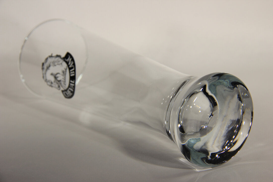 Cheval Blanc La Blanche Pilsner Beer Glass Canada Quebec Horse Logo L009476