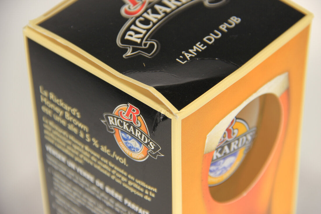 Rickard's Honey Brown Beer Pint Glass French Box Canada L009600