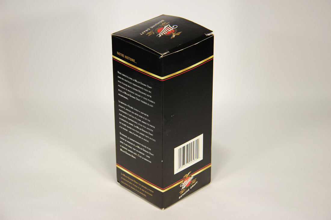 Miller Genuine Draft Beer Pilsner Glass Canadian French Box L009610