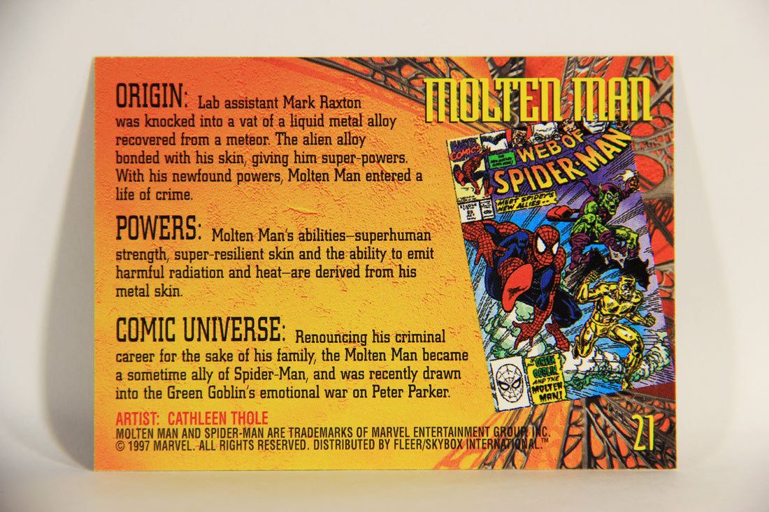 Spider-Man International 1997 Trading Card #21 Molten Man ENG L009655