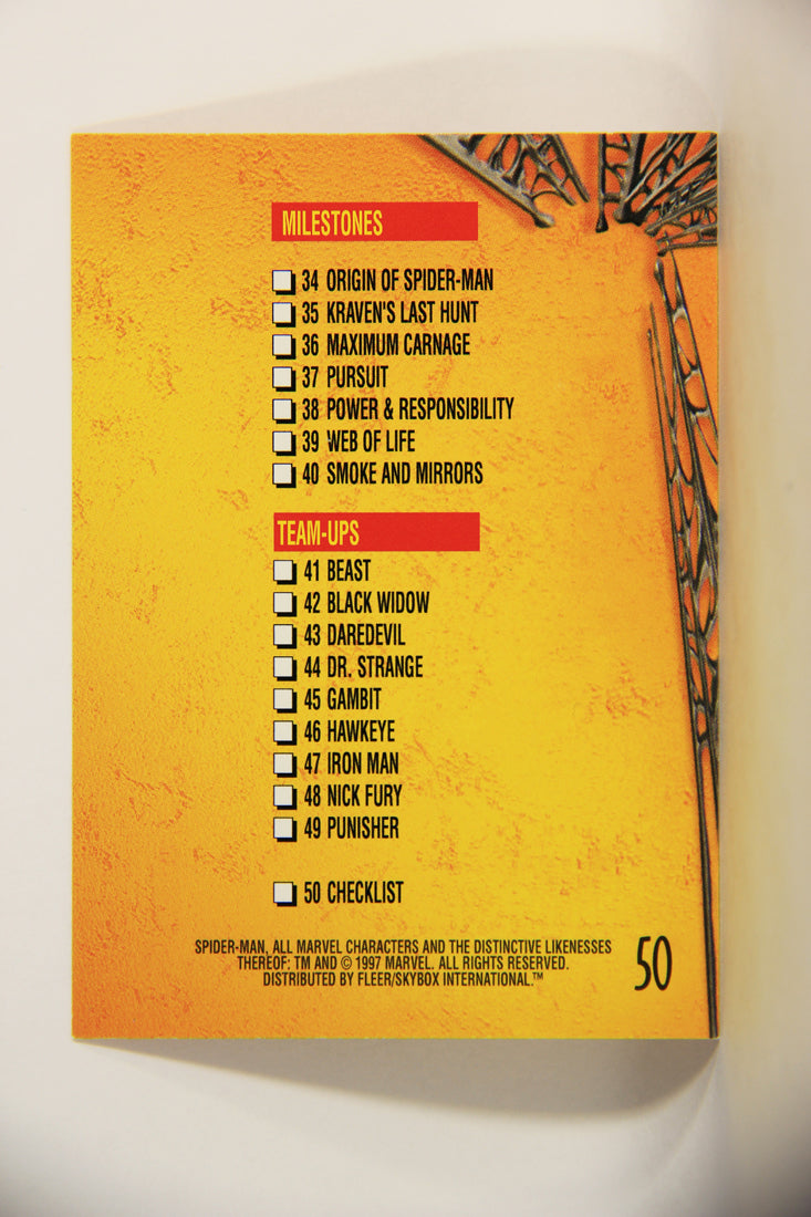 Spider-Man International 1997 Trading Card #50 Checklist ENG L009684