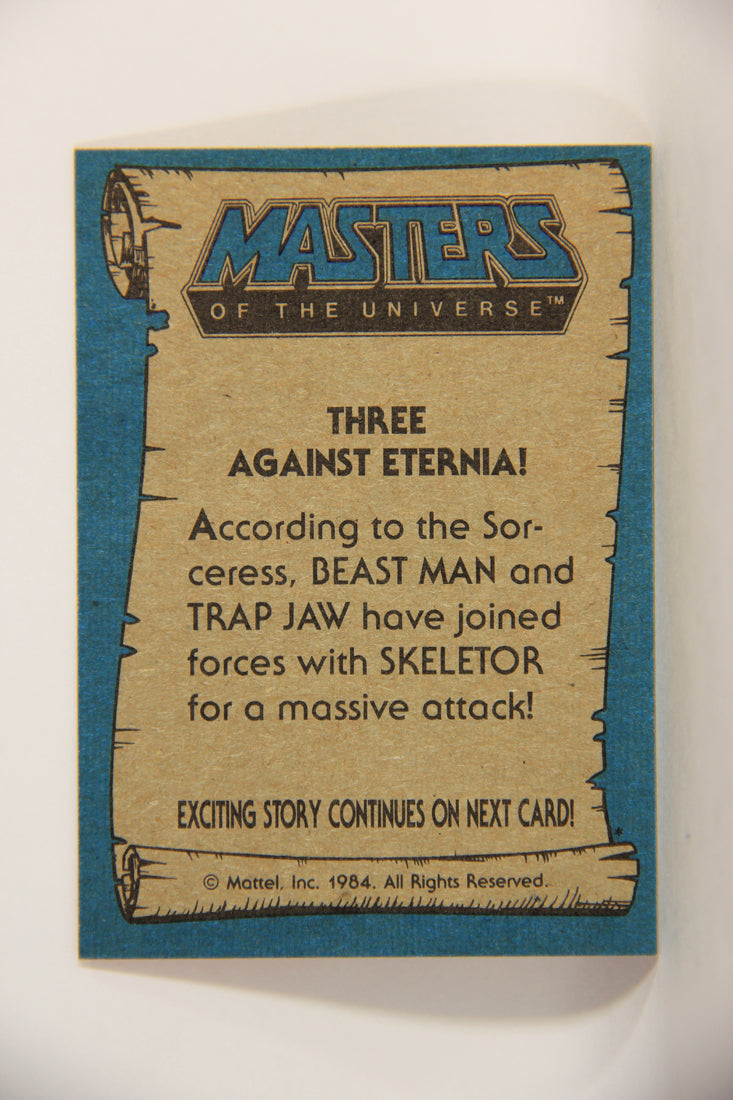 Masters Of The Universe MOTU 1984 Trading Card #19 Three Against Eternia ENG L009753