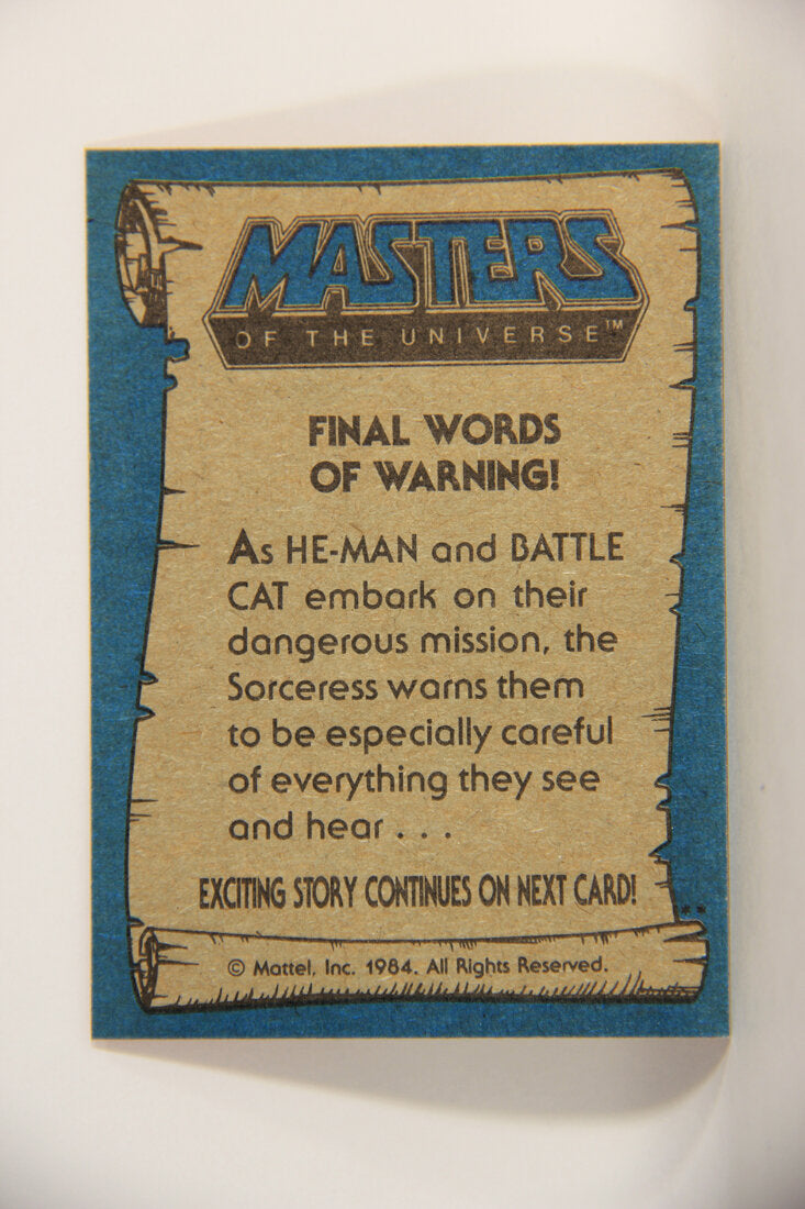 Masters Of The Universe MOTU 1984 Trading Card #20 Final Words Of Warning ENG L009754