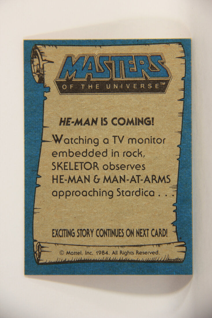 Masters Of The Universe MOTU 1984 Trading Card #23 He-Man Is Coming ENG L009757