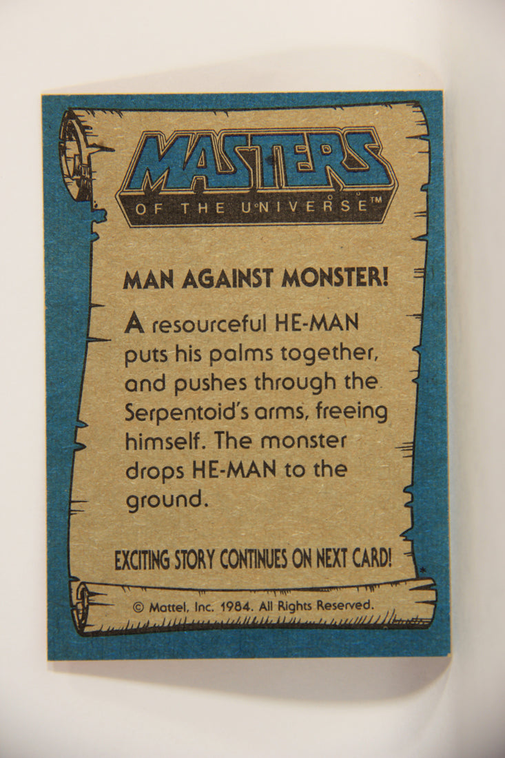 Masters Of The Universe MOTU 1984 Trading Card #50 Man Against Monster ENG L009784