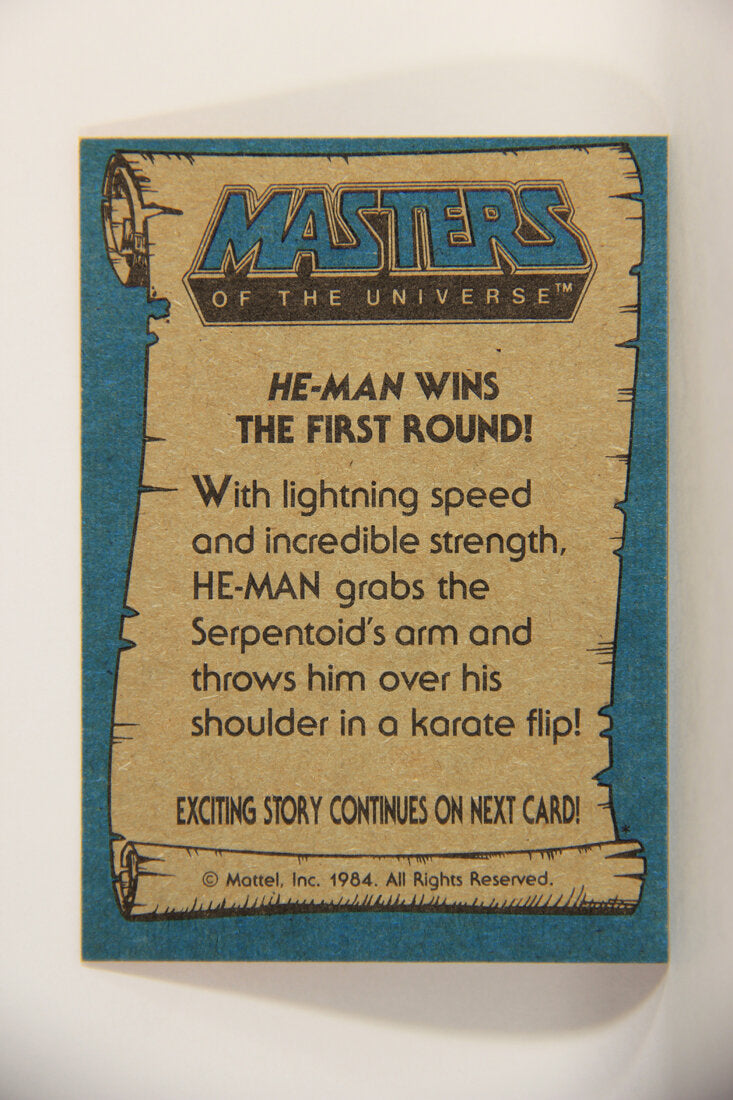 Masters Of The Universe MOTU 1984 Trading Card #51 He-Man Wins The First Round ENG L009785