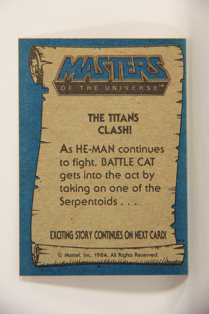 Masters Of The Universe MOTU 1984 Trading Card #57 The Titans Clash ENG L009791