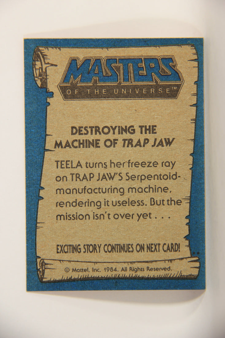 Masters Of The Universe MOTU 1984 Trading Card #74 Destroying The Machine Of Trap Jaw ENG L009808