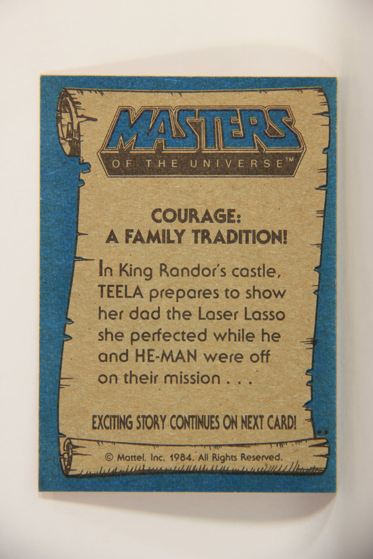 Masters Of The Universe MOTU 1984 Trading Card #82 Courage A Family Tradition ENG L009816