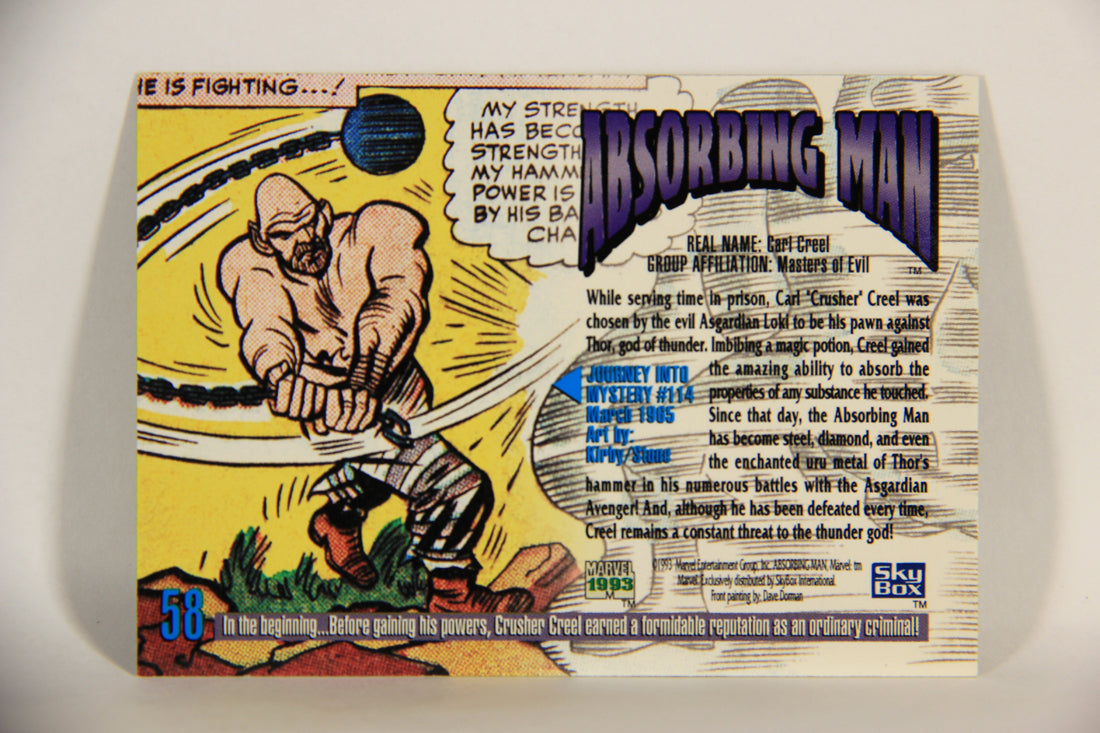 Marvel Masterpieces 1993 Trading Card #58 Absorbing Man ENG SkyBox L009986