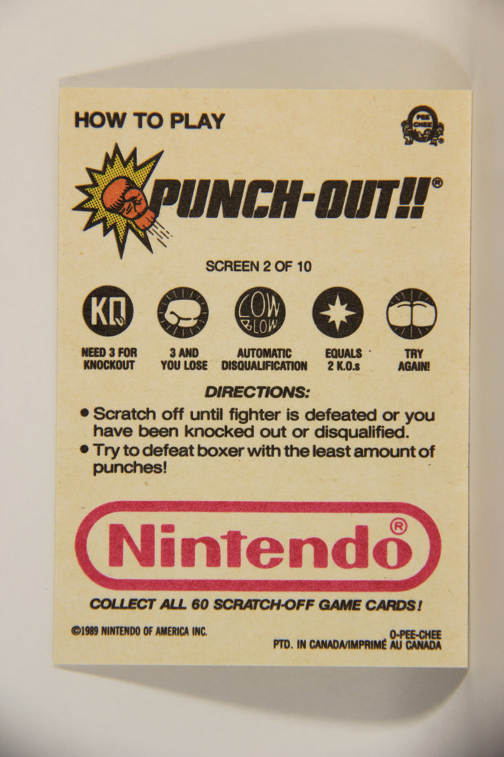 Nintendo Punch-Out 1989 Scratch-Off Card Screen #2 Of 10 ENG L010027