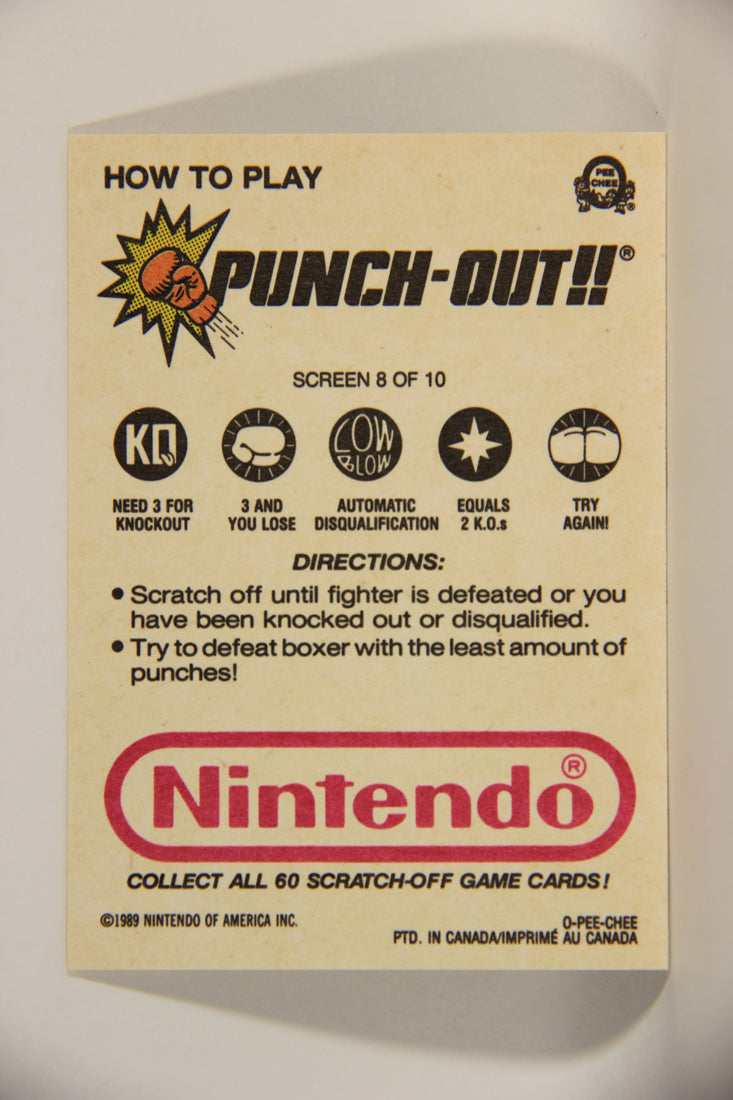Nintendo Punch-Out 1989 Scratch-Off Card Screen #8 Of 10 ENG L010032