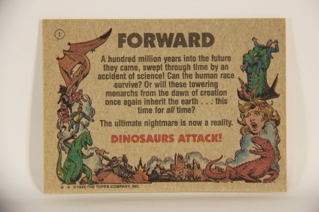 Dinosaurs Attack 1988 Vintage Trading Card #1 Title Card ENG L010045