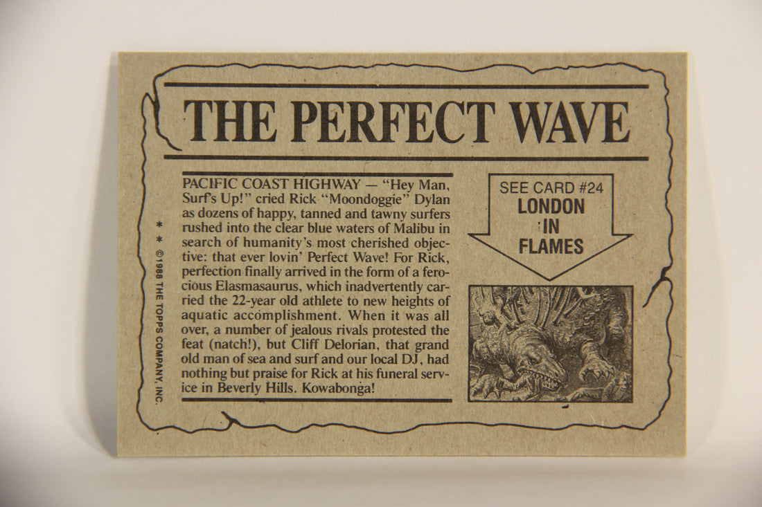 Dinosaurs Attack 1988 Vintage Trading Card #23 The Perfect Wave ENG L010067