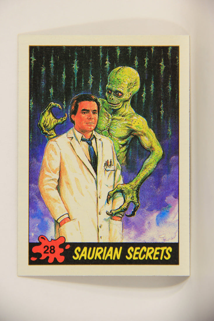 Dinosaurs Attack 1988 Vintage Trading Card #28 Saurian Secrets ENG L010072