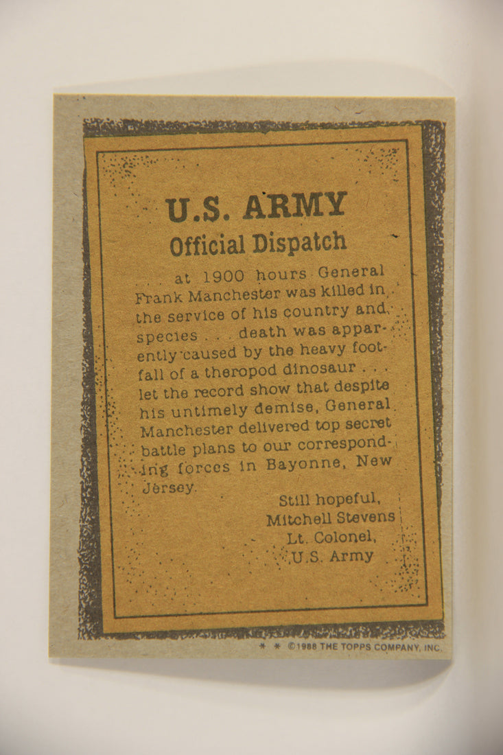 Dinosaurs Attack 1988 Vintage Trading Card #31 Our Forces Flattened ENG L010075