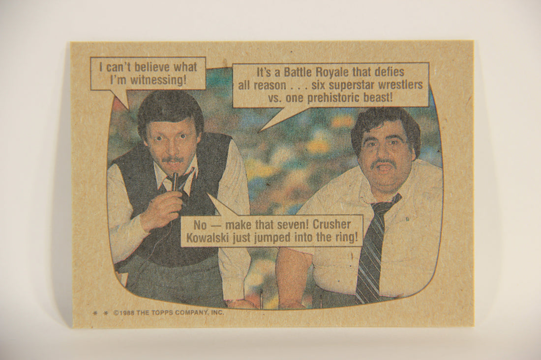 Dinosaurs Attack 1988 Vintage Trading Card #40 Wrestling Riot ENG L010084