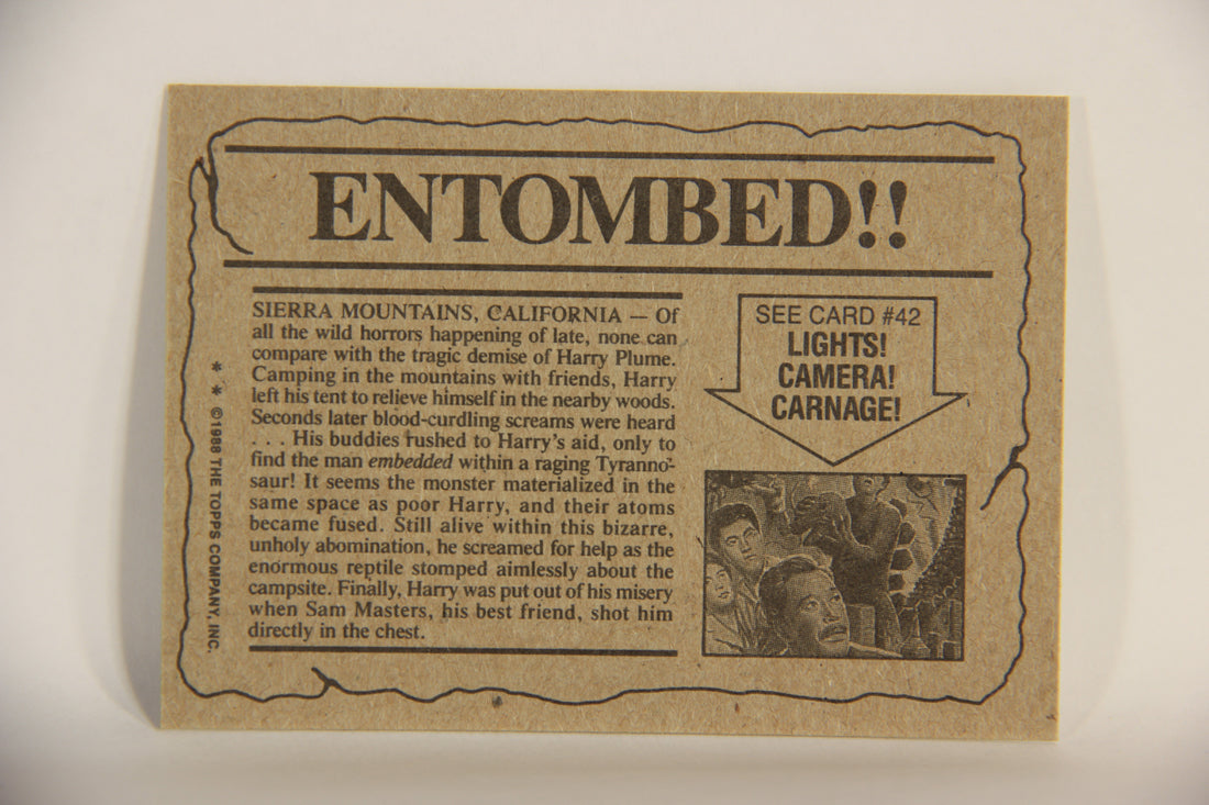 Dinosaurs Attack 1988 Vintage Trading Card #41 Entombed ENG L010085